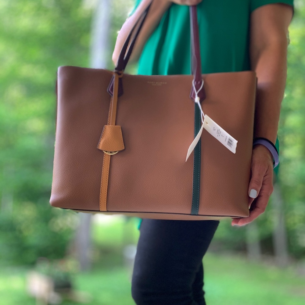 ⛔️SOLD⛔️Auth.TORY BURCH LEATHER TRI COLOR TOTE - Picture 15 of 16